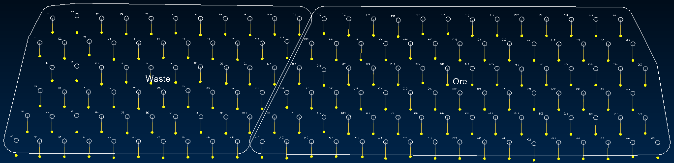 Screenshot of an initiation pattern split into two Z/Y zones