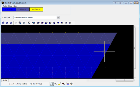 Screenshot of blast relief rates of a non-electric pattern