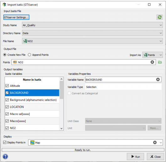 Import Isatis (GTXserver)