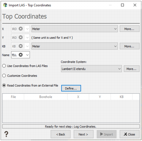 Top Coordinates