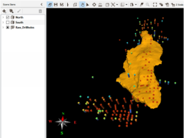 Imported 3D mesh file in the 3D scene