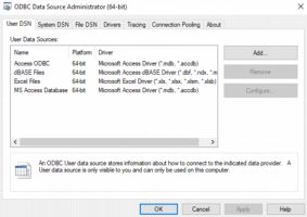 ODBC Data Sources (64-bit) tool