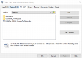 ODBC data source (64-bit) - DSN file created