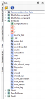 Variables in the Data tree, belonging to the imported block model.