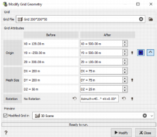 Modify grid geometry task interface