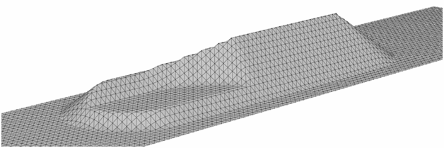 Diagram of 3D stockpile shape when using a boom reclaimer