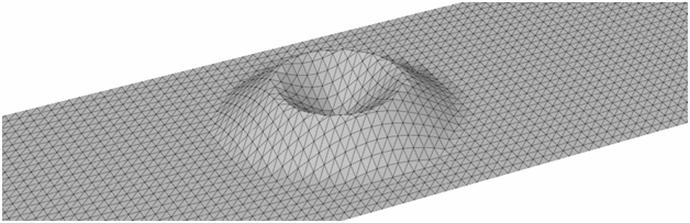 Diagram of 3D stockpile shape when using a tunnel reclaimer