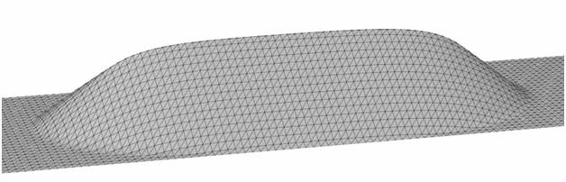 Diagram of 3D stockpile shape when using a chevron stacker