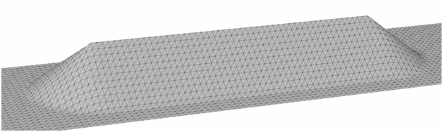 Diagram of 3D stockpile shape when using a step stacker