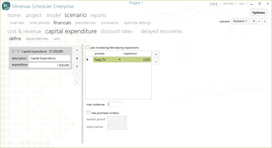 Optimizing with CAPEX