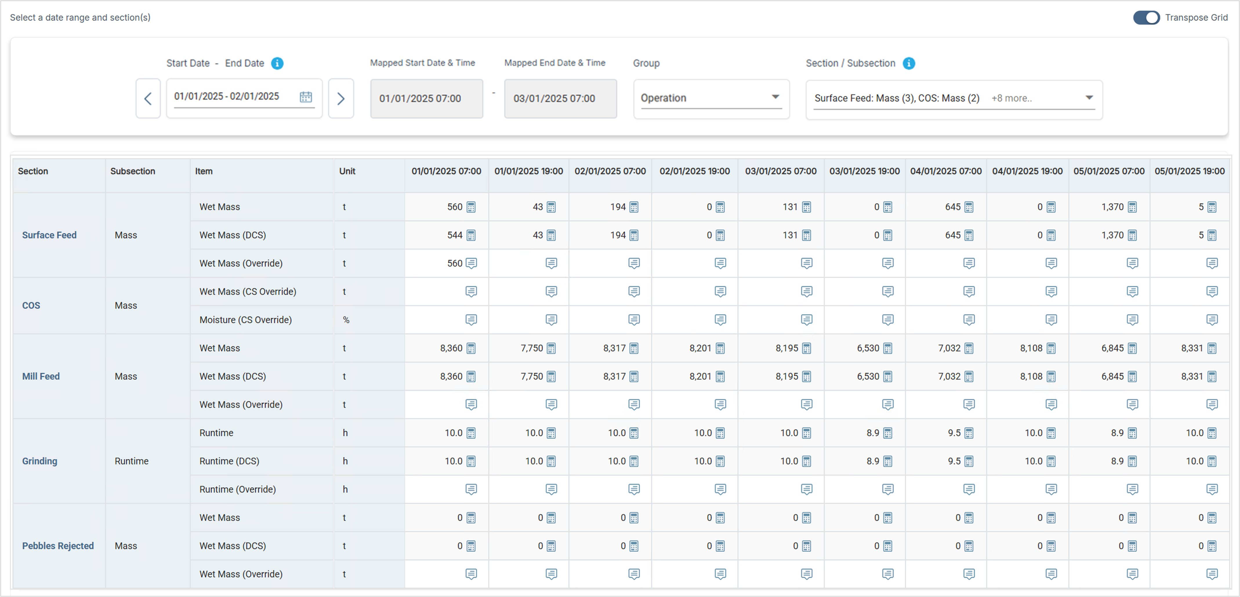 Modern logsheet user interface example Modern logsheet user interface example